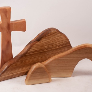 Húsvéti dekoráció kereszttel, fa kereszt - ünnepi díszek, dekorációk - húsvéti díszek és dekorációk - húsvéti asztaldíszek - Meska.hu