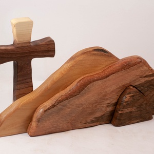 Húsvéti dekoráció kereszttel, fa kereszt - ünnepi díszek, dekorációk - húsvéti díszek és dekorációk - húsvéti asztaldíszek - Meska.hu