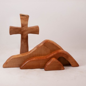 Húsvéti dekoráció kereszttel, fa kereszt - ünnepi díszek, dekorációk - húsvéti díszek és dekorációk - húsvéti asztaldíszek - Meska.hu