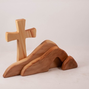 Húsvéti dekoráció kereszttel, fa kereszt - ünnepi díszek, dekorációk - húsvéti díszek és dekorációk - húsvéti asztaldíszek - Meska.hu