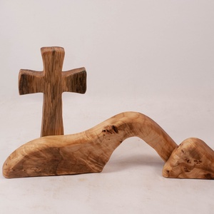 Húsvéti dekoráció kereszttel, fa kereszt - ünnepi díszek, dekorációk - húsvéti díszek és dekorációk - húsvéti asztaldíszek - Meska.hu