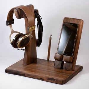 Fejhallgató tartó+ mobiltelefon tartó+ 3 toll tartó, asztali rendező - Meska.hu