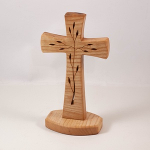 Talpas, mintás fakereszt, asztali kereszt  - Meska.hu