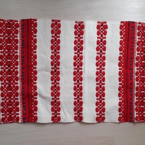 Új! Antik hevesi népi szőttes asztali futó eredeti papírcímkével � 40x90 cm - otthon & életmód - lakástextil - abrosz, terítő - asztalfutó - Meska.hu