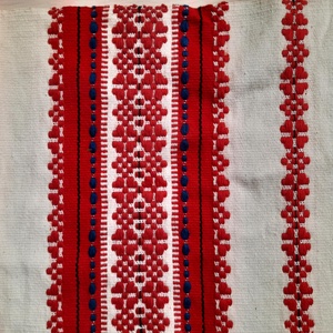 Új! Antik hevesi népi szőttes asztali futó eredeti papírcímkével � 40x90 cm - otthon & életmód - lakástextil - abrosz, terítő - asztalfutó - Meska.hu