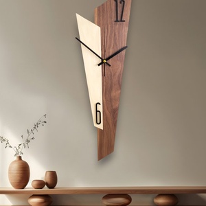 Falióra egyedi minimal stílus, modern diófa és nyárfa, faldísz. - otthon & életmód - dekoráció - fali és függő dekoráció - falióra & óra - Meska.hu