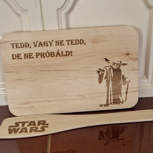 Konyhai szett, Yoda, Star Wars, Otthon & Életmód, Konyhafelszerelés, tálalás, Sütés, főzés, Vágódeszka, Gravírozás, pirográfia, MESKA