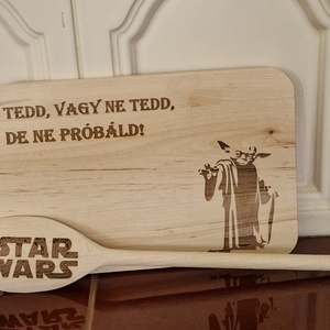 Konyhai szett, Yoda, Star Wars, Otthon & Életmód, Konyhafelszerelés, tálalás, Sütés, főzés, Vágódeszka, Gravírozás, pirográfia, MESKA