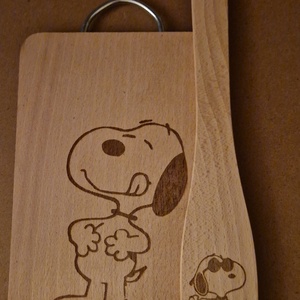 Snoopy konyhai szett, Otthon & Életmód, Konyhafelszerelés, tálalás, Sütés, főzés, Vágódeszka, Gravírozás, pirográfia, MESKA