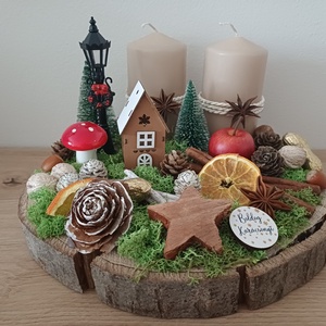 Karácsonyi asztaldísz - karácsony - karácsonyi lakásdekoráció - karácsonyi lakásdíszek - Meska.hu