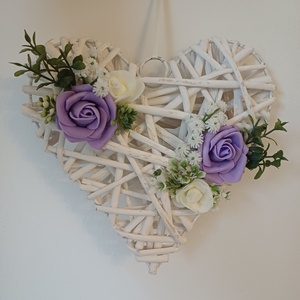 Szív alakú vessző koszorú, Otthon & Életmód, Dekoráció, Ajtó- és ablak dekoráció, Ajtódísz & Kopogtató, , MESKA