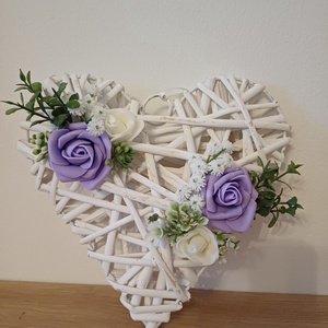 Szív alakú vessző koszorú - otthon & életmód - dekoráció - ajtó- és ablak dekoráció - ajtódísz & kopogtató - Meska.hu