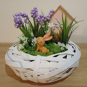 Nyuszis tavaszi asztaldísz, Otthon & Életmód, Dekoráció, Asztal és polc dekoráció, Asztaldísz, , MESKA