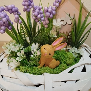 Nyuszis tavaszi asztaldísz - otthon & életmód - dekoráció - asztal és polc dekoráció - asztaldísz - Meska.hu