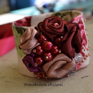 Rózsamánia - ékszer - karkötő - széles karkötő - Meska.hu