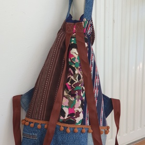 Ötletelés kékre és barnára - táska & tok - hátizsák - kishátizsák - Meska.hu