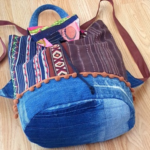 Ötletelés kékre és barnára - táska & tok - hátizsák - kishátizsák - Meska.hu