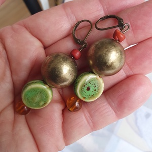 Őszre hangolódva2, Ékszer, Fülbevaló, Lógó fülbevaló, Ékszerkészítés, MESKA