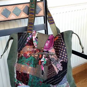 Sokszinű nap, Táska & Tok, Kézitáska & válltáska, Válltáska, Újrahasznosított alapanyagból készült termékek, Varrás, MESKA