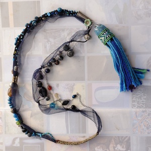 Rojtombojtos, Ékszer, Nyaklánc, Bojtos nyaklánc, Ékszerkészítés, Varrás, MESKA