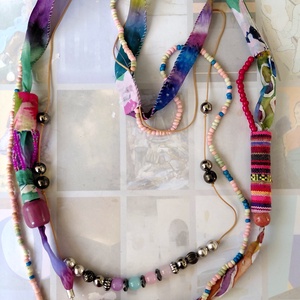 Holdfény és selyem - ékszer - nyaklánc - statement nyaklánc - Meska.hu