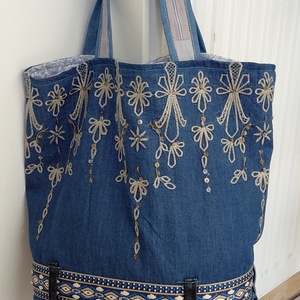 Boho-Blues Shopper � - táska & tok - bevásárlás & shopper táska - shopper, textiltáska, szatyor - Meska.hu
