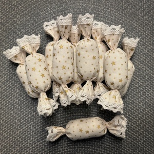 Textil szaloncukor csomag - Krém - Arany - karácsony - karácsonyi lakásdekoráció - karácsonyfadíszek - Meska.hu