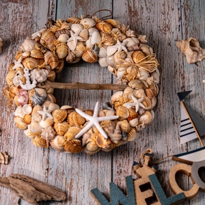 Kagylós, tengerparti ajtódísz, Otthon & Életmód, Dekoráció, Ajtó- és ablak dekoráció, Ajtódísz & Kopogtató, Virágkötés, MESKA