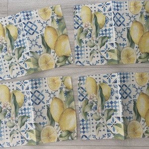 4 db-os citromos alátét, Otthon & Életmód, Konyhafelszerelés, tálalás, Tálalás, Tányér- és poháralátét, Virágkötés, MESKA