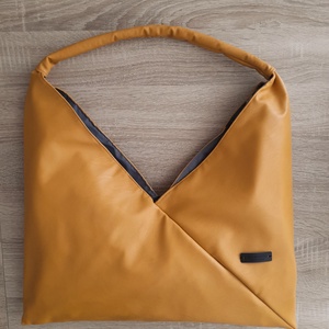 Napsárga textilbőr táska nagy méret - Meska.hu