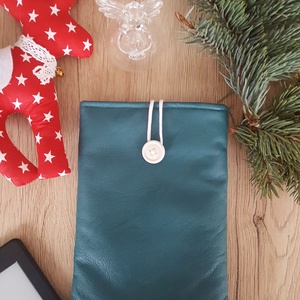 Türkiz textilbőr könyvtok, e-book, tablet, laptop tok - Meska.hu