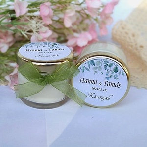 Illatos Szójaviasz gyertya, mézes köszönet ajándék köszönetajándék vendégeknek,köszönőajándék ,köszönőajándék - Meska.hu