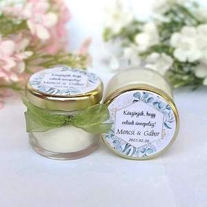 Illatos Szójaviasz gyertya, mézes köszönet ajándék köszönetajándék vendégeknek,köszönőajándék ,köszönőajándék - Meska.hu