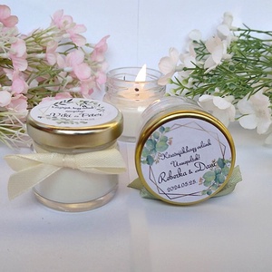 Illatos Szójaviasz gyertya, mézes  köszönetajándék köszönet ajándék vendégeknek,köszönőajándék ,köszönőajándék - Meska.hu