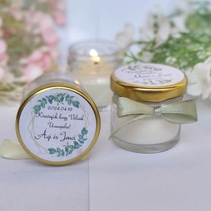 Illatos Szójaviasz gyertya , mézes  köszönetajándék köszönet ajándék vendégeknek,köszönőajándék ,köszönőajándék, Esküvő, Emlék & Ajándék, Köszönőajándék, Gyertya-, mécseskészítés, MESKA