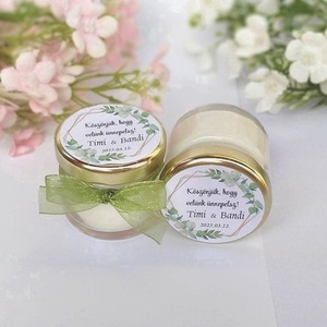 Szójaviasz gyertya - mézes köszönet ajándék   köszönetajándék vendégeknek,köszönőajándék ,köszönőajándék, Esküvő, Emlék & Ajándék, Köszönőajándék, Gyertya-, mécseskészítés, MESKA