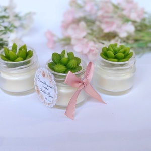 Kövirózsás köszönetajándék gyertya köszönetajándék köszönet ajándék vendégeknek - esküvő - emlék & ajándék - köszönőajándék - Meska.hu