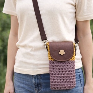 Horgolt válltáska, telefontáska, telefontartó, fesztiváltáska - táska & tok - pénztárca & más tok - telefontok - Meska.hu