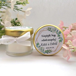 Szójaviasz gyertya - mézes köszönet ajándék   köszönetajándék vendégeknek,köszönőajándék ,köszönőajándék, Esküvő, Emlék & Ajándék, Köszönőajándék, Gyertya-, mécseskészítés, MESKA