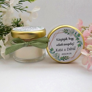 Szójaviasz gyertya - mézes köszönet ajándék   köszönetajándék vendégeknek,köszönőajándék ,köszönőajándék, Esküvő, Emlék & Ajándék, Köszönőajándék, Gyertya-, mécseskészítés, MESKA