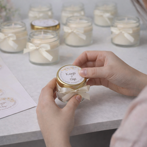Köszönetajándék Szójaviasz gyertya - mézes köszönet ajándék   köszönetajándék vendégeknek,köszönőajándék ,köszönőajándék - esküvő - emlék & ajándék - köszönőajándék - Meska.hu