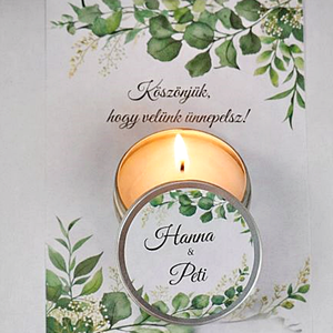 Köszönetajándék gyertya Személyre szabott  � elegáns emlék vendégeidnek - esküvő - emlék & ajándék - köszönőajándék - Meska.hu