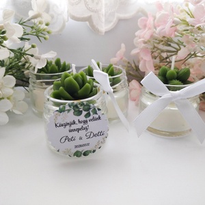  Köszönetajándék KÖVIRÓZSÁS  gyertya köszönetajándék köszönet ajándék vendégeknek - esküvő - emlék & ajándék - köszönőajándék - Meska.hu