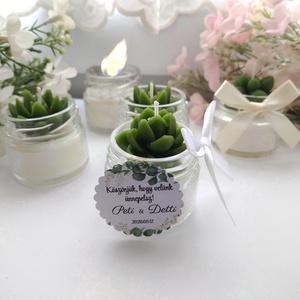  Köszönetajándék KÖVIRÓZSÁS  gyertya köszönetajándék köszönet ajándék vendégeknek - esküvő - emlék & ajándék - köszönőajándék - Meska.hu
