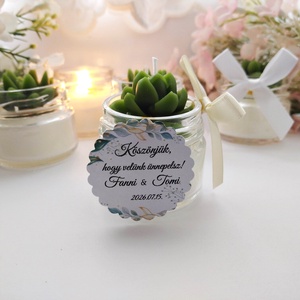  Köszönetajándék KÖVIRÓZSÁS  gyertya köszönetajándék köszönet ajándék vendégeknek - esküvő - emlék & ajándék - köszönőajándék - Meska.hu