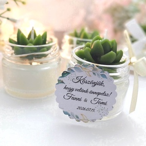  Köszönetajándék KÖVIRÓZSÁS  gyertya köszönetajándék köszönet ajándék vendégeknek, Esküvő, Emlék & Ajándék, Köszönőajándék, Gyertya-, mécseskészítés, MESKA