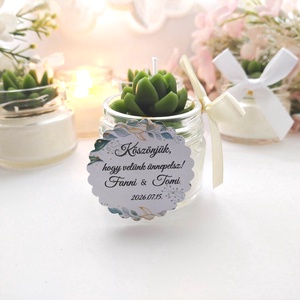  Köszönetajándék KÖVIRÓZSÁS  gyertya köszönetajándék köszönet ajándék vendégeknek, Esküvő, Emlék & Ajándék, Köszönőajándék, Gyertya-, mécseskészítés, MESKA