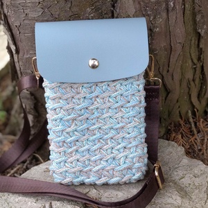 Horgolt válltáska, telefontáska, telefontartó, fesztiváltáska, Táska & Tok, Pénztárca & Más tok, Telefontok, Horgolás, MESKA