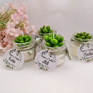 Kövirózsás vendégneves köszönetajándék gyertya köszönetajándék köszönet ajándék vendégeknek, Esküvő, Emlék & Ajándék, Köszönőajándék, Gyertya-, mécseskészítés, MESKA