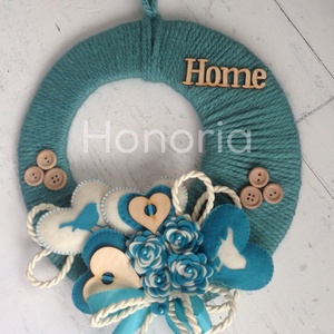 HOME-türkiz-krém-AJTÓDÍSZ -  - Meska.hu